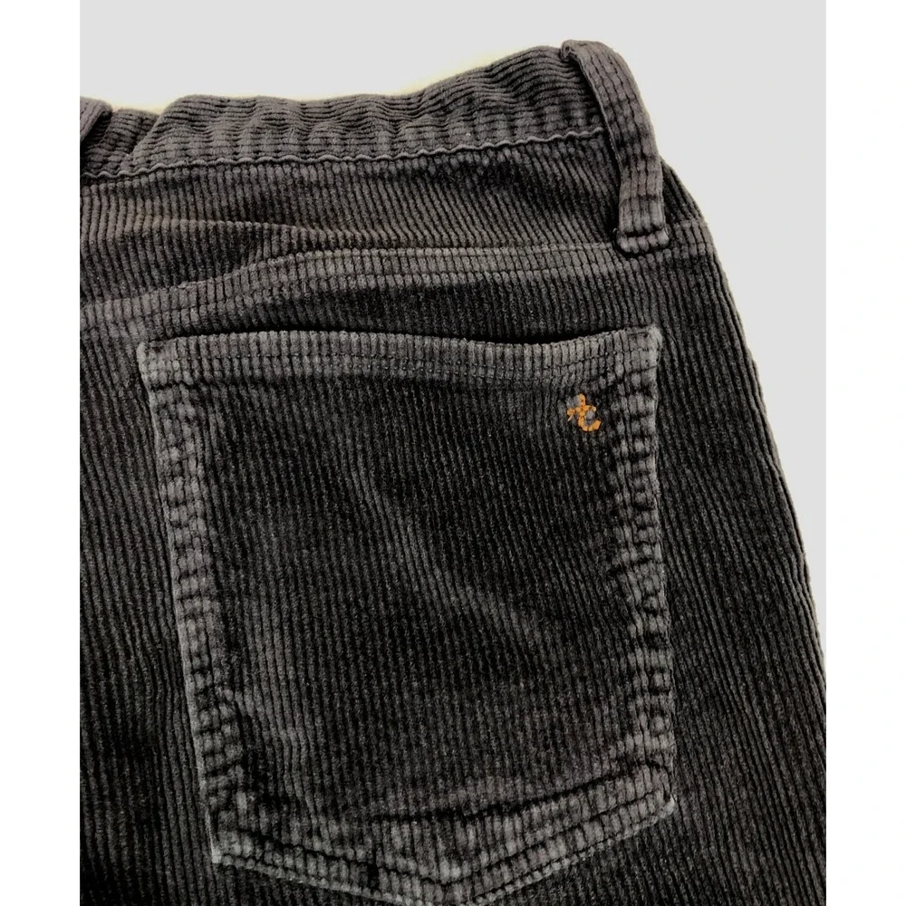 True Craft Mens Charcoal Gray Corduroy‎ Straight Leg Pants 34x34 Stretch Cotton